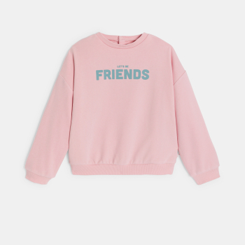 كنزة باللون الوردي وبها ياقة كلودين قابلة للإزالة، للفتيات